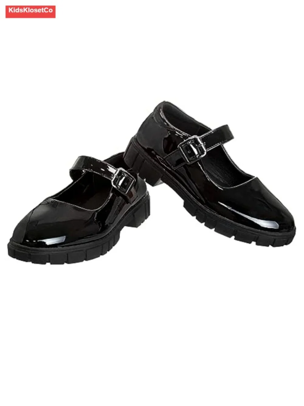 Girls Round Toe Mary Jane School Shoes Faux Leather Buckle